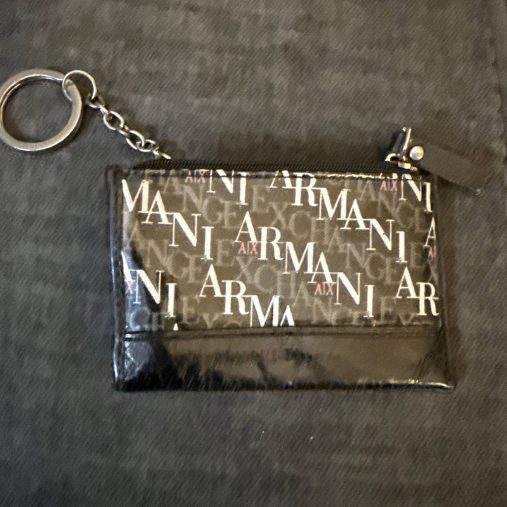 Armani Exchange Black and White Logo Wallet